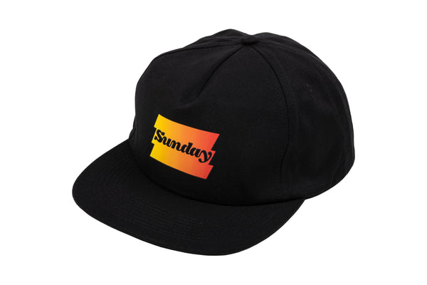 Sunday Zig-Zag 5-Panel Soft-Structured Hat (Black with RedYellow 