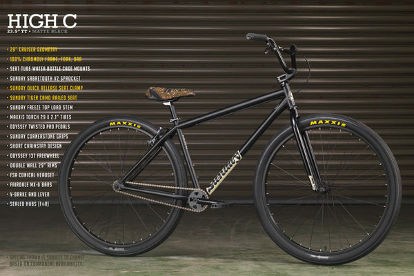 Sunday High C 29 Matte Black with 23.5 tt Sunday Bikes