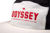 Odyssey Campus Nylon 5-Panel Camper Hat (Off-White/Black w/ Red Screen Print)