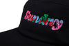 Sunday Classy Scribble 5-Panel Camper Hat (Black w/ Multicolor Embroidery)