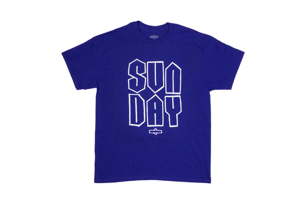 Sunday Cool S Tee (Cobalt with White Ink)