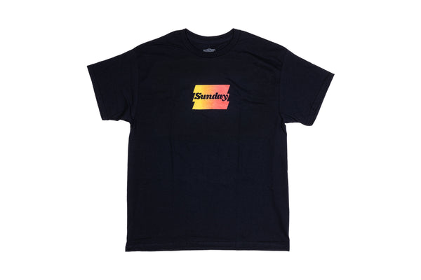 Sunday Zig-Zag Tee (Black with Red to Yellow Fade Ink)