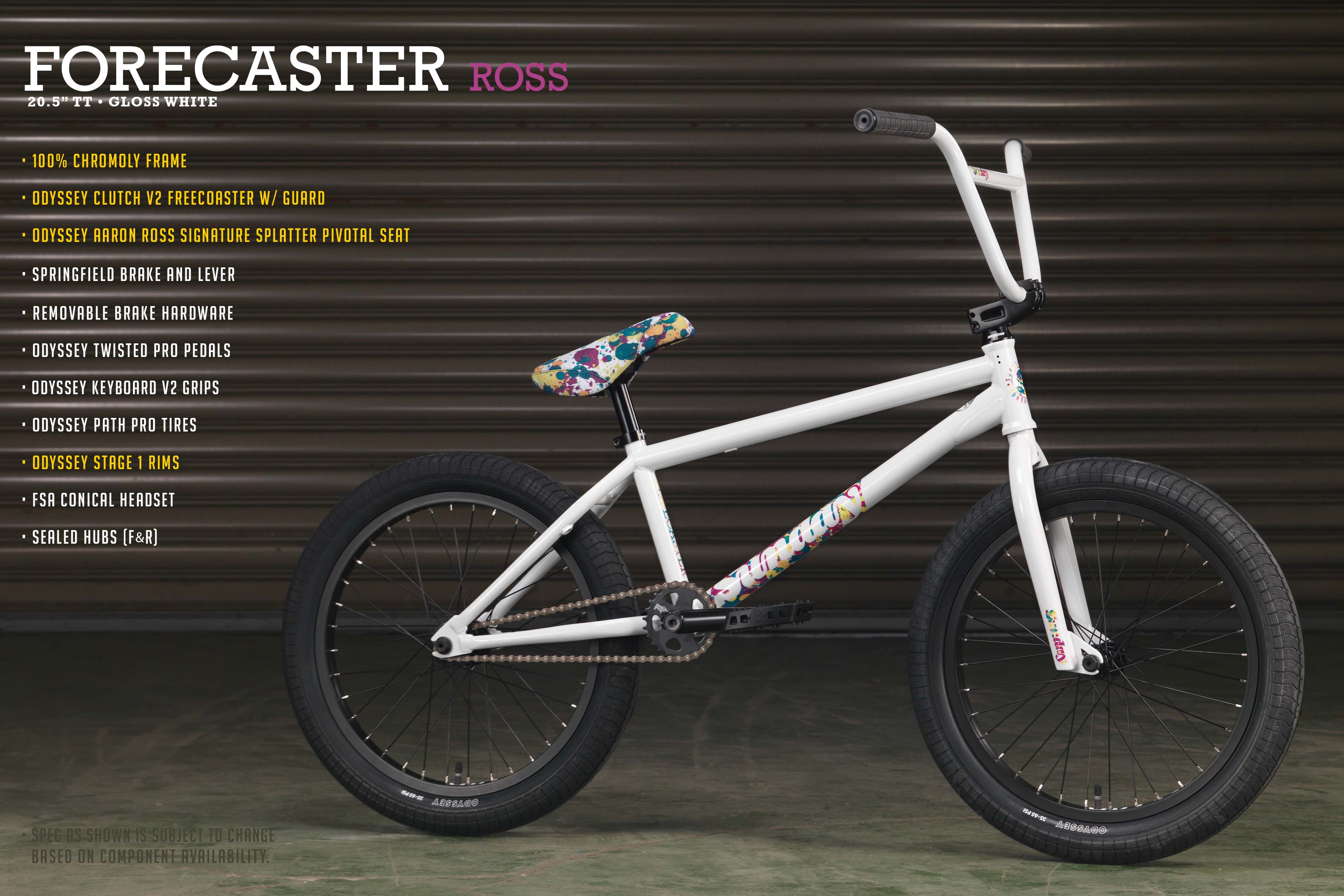 Sunday Forecaster Aaron Ross Signature Gloss White with 20.5 tt Sunday Bikes