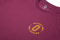 Odyssey Athens Tee (Burgundy with Mustard Ink)